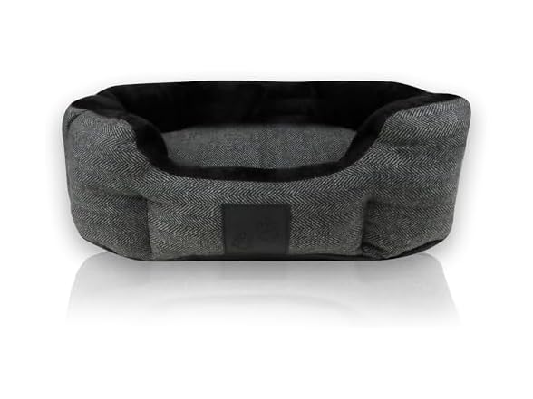 Pet Passion Mello-The Ultra Luxe Bolster Dog Bed- Charcoal