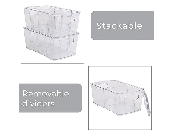 Smart Design Bin with Removable Dividers