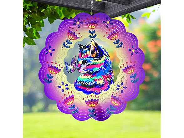 GOTOME Cat Wind Spinners Metal Gifts