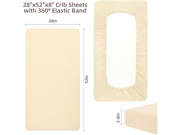 MIGIOL 100% Cotton Crib Sheet, Cotton