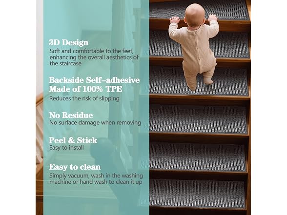 WAWINY WAWINY 15 Pack Stair Treads for Wooden