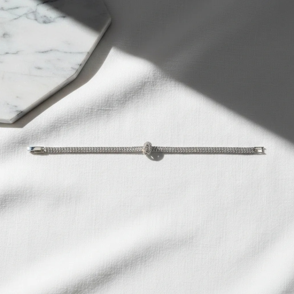 Initial Tennis + Cuban CZ Bracelet - Gallery 17