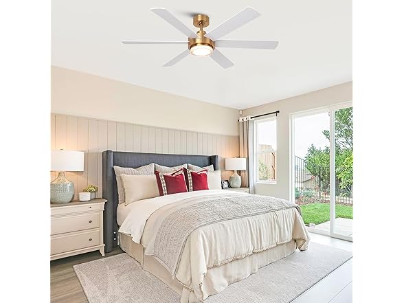 Parrot Uncle F6005GD 54" Gold Ceiling Fan w/ Light