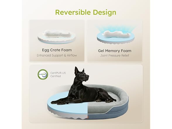 CWAWZ Dark Grey XXL Orthopedic Dog Bed 53"
