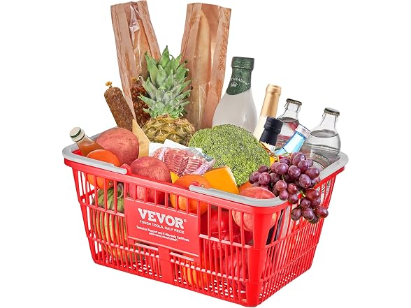 Shopping Baskets, 12-Pack, Red, Sturdy