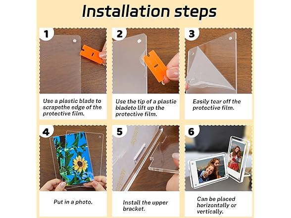 Acrylic magnetic picture frame