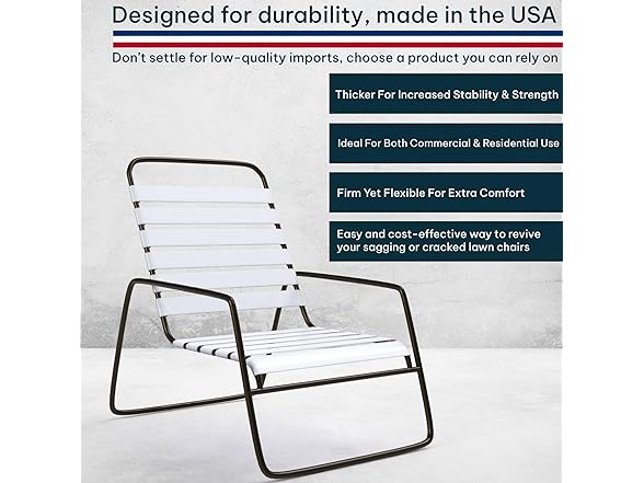 2 Inch Wide, 20ft Long Vinyl Strap - Replacement Straps for Patio Chairs