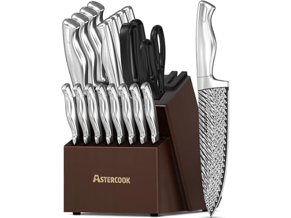 Astercook 15 Pieces Kitchen Knife Set