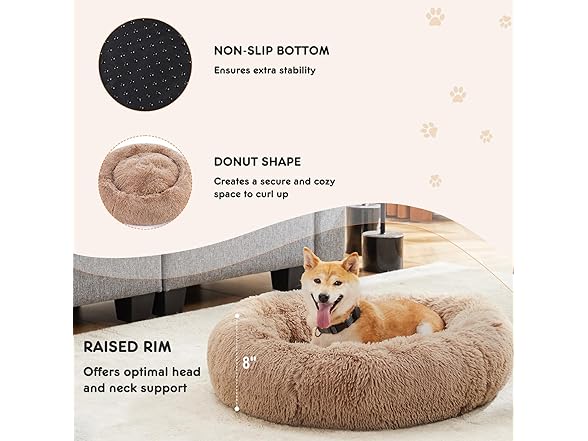 FITION Dog & Cat Bed for Indoor Cats Calming Bed