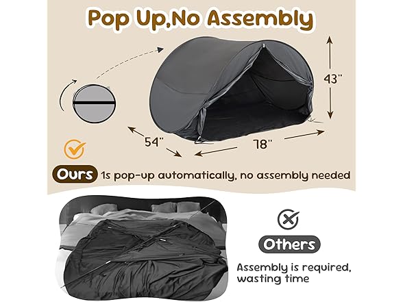 LEEDOR® Pop Up Bed Tent with Mesh & Shade Cloth Window