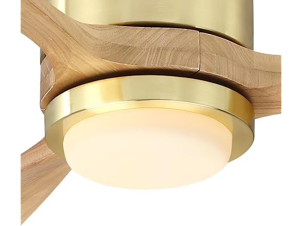 Parrot Uncle 52 Inch Flush Mount Solid Wood Ceiling Fan, Gold