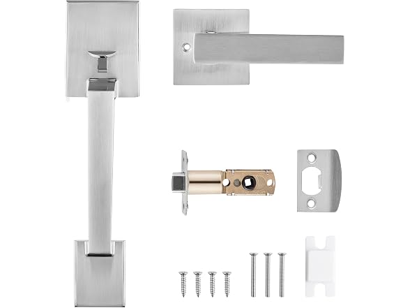 VEVOR Front Door Handle, Satin Nickel