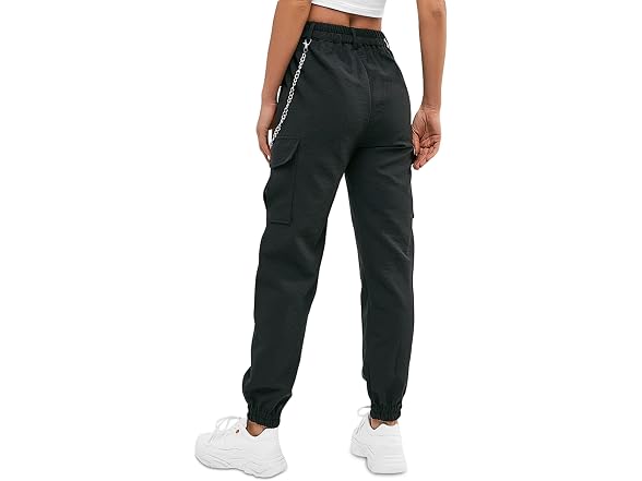 Zaful Women (S) Cargo Pants High Waisted Chain