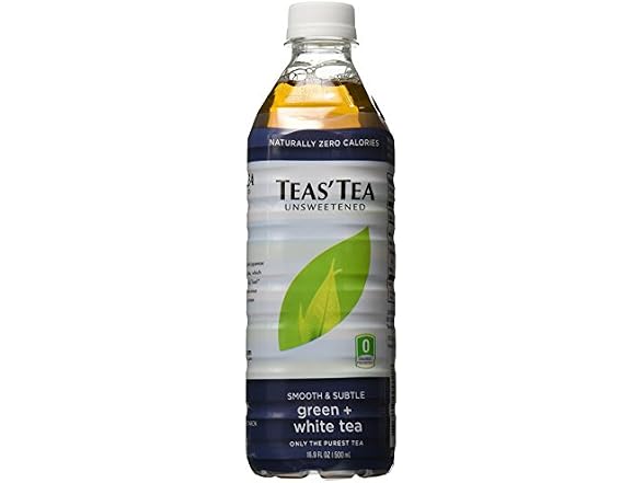 12PK Teas' Tea Unsweetened Green + White, 16.9 oz