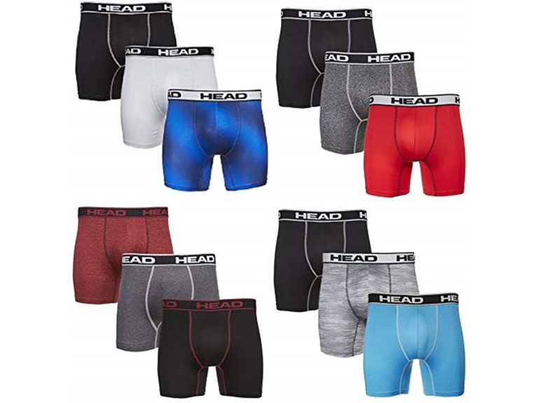 HEAD Men's Boxer Brief 12-Pack - Performance, DRI FUSION TECH