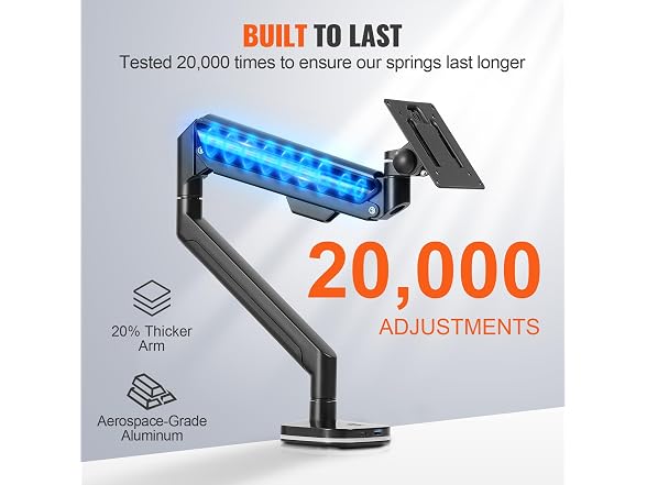 Single Monitor Mount with USB, Supports 13"-35"