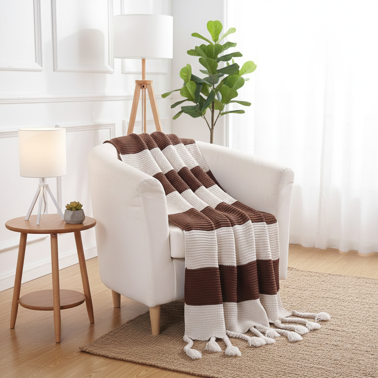 Luxury Home Vintage Stripe Throw Blanket - Gallery 10