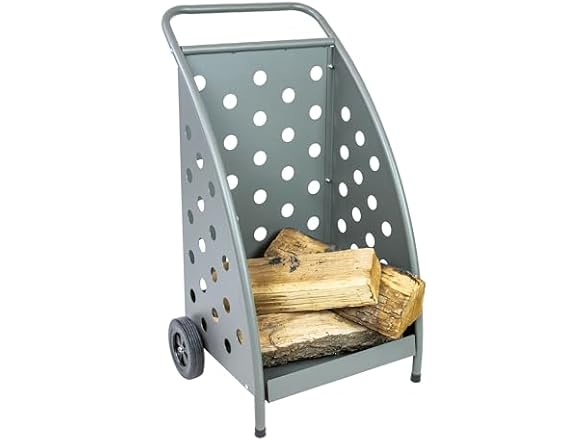 Sunnydaze 34"H Steel Log Cart w/ Wheels