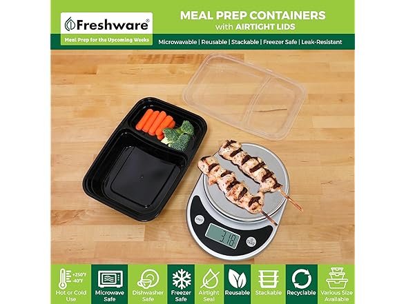 Freshware Meal Prep Containers [50 Pack]