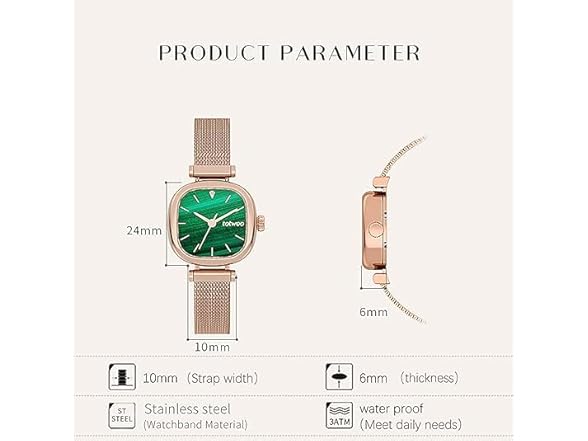 TOTWOO Diamond Face Watch