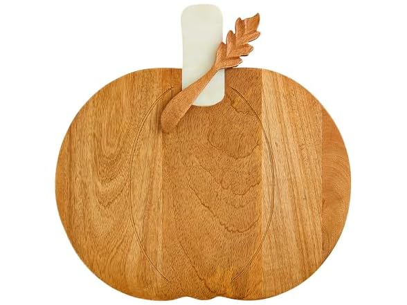 Mud Pie Marble Wood Pumpkin Board