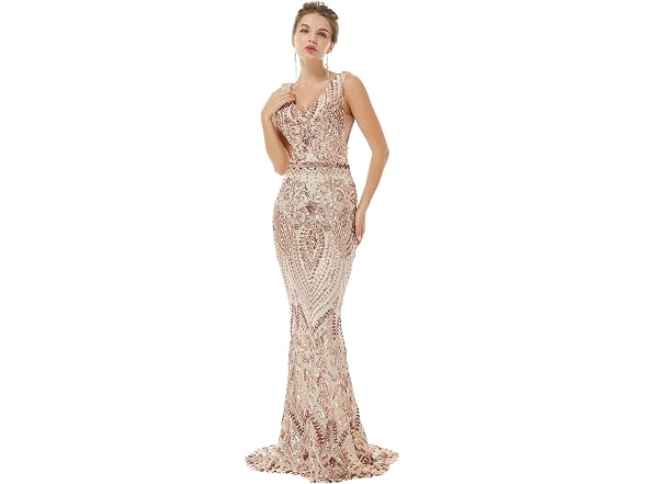 Engerla Women (16) Engela V Neck Sequin Sexy Gowns