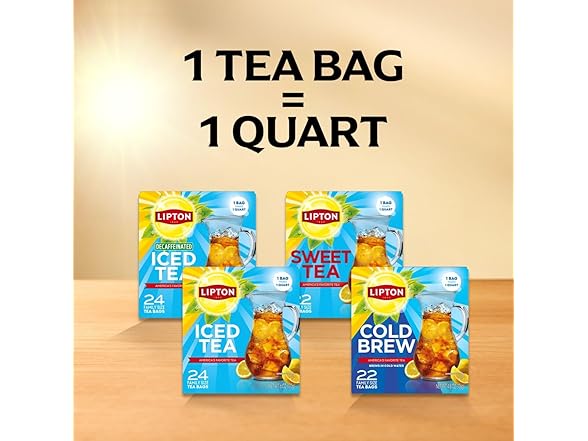22CT Lipton Cold Brew Iced Tea Bags, Family Size