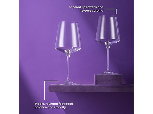 JoyJolt Sidney Red Wine Glasses Set of 4