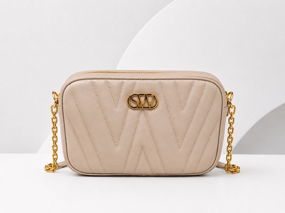 Stuart Weitzman Latte Quilted Shoulder Bag