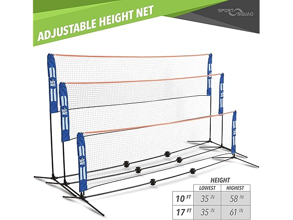 HIT MIT Adjustable Portable Badminton Net Set
