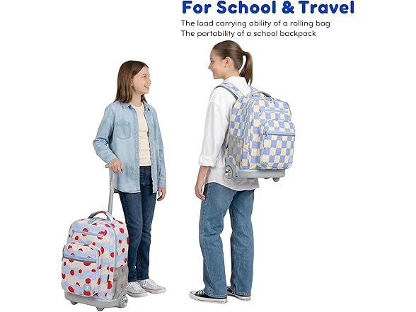 J World Sundance Laptop Rolling Backpack 