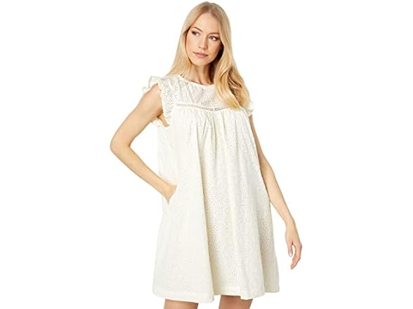 Madewell Women (XS) Eyelet Ruffle-sleeve Dress