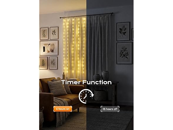 Brightown 180 LED Shower Curtain Fairy Lights