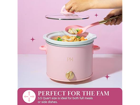 Paris Hilton 3.5-Quart Manual Slow Cooker, Pink