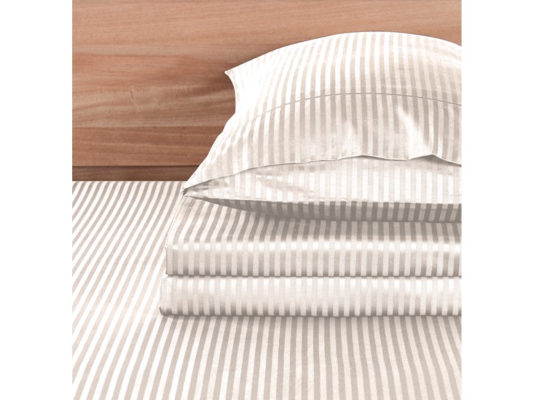Kathy Ireland 500 Thread Count Long Staple Cotton Stripe Sheet Set w/ OptiFit