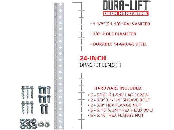 DURA-LIFT DURA-LIFT 1-1/8 in. x 24 in. Galvanized