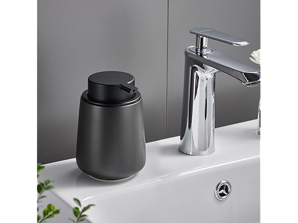 12oz Black Ceramic Soap Dispenser