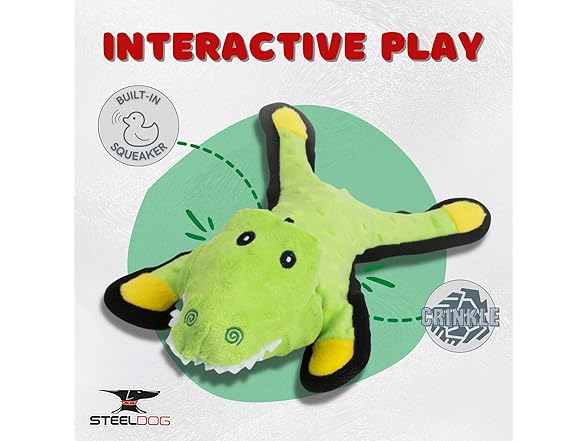 Steel Dog Bumpy Gator Squeaker Dog