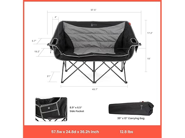 ARROWHEAD OUTDOOR 57" Wide Duo Heated Loveseat