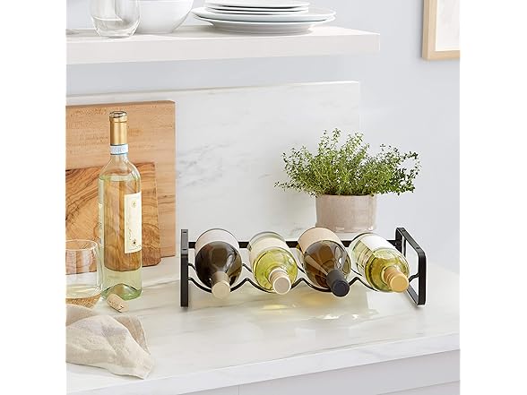 Tabletop Stackable 4-Bottle Metal Wine Rack