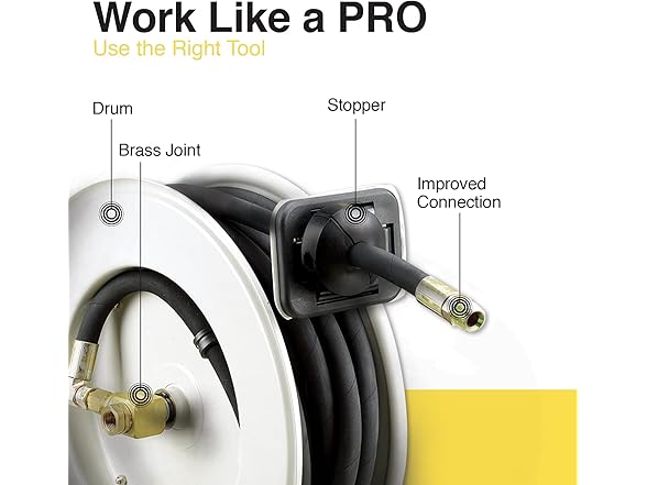 ReelWorks Oil Hose Reel Retractable 1/2" Inch x 50'