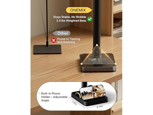 ONEMIX LED Desk Lamp with Clamp