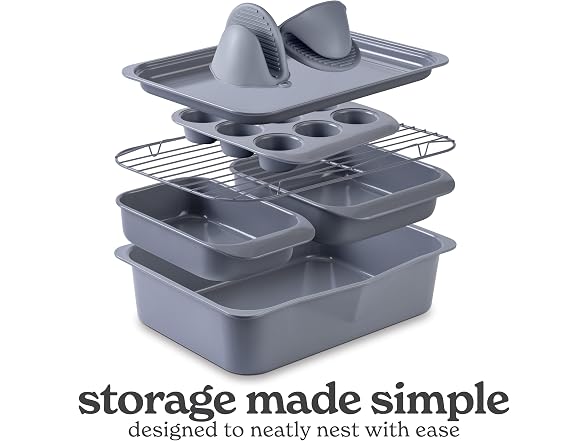 8-Piece Nonstick Stackable Bakeware Set