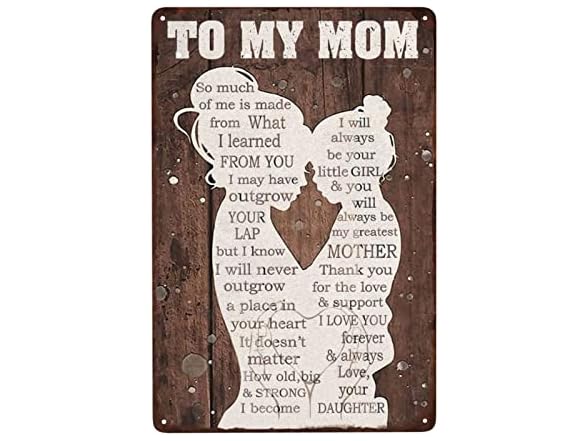 NENAWOS To My Mom Vintage Metal Tin Sign