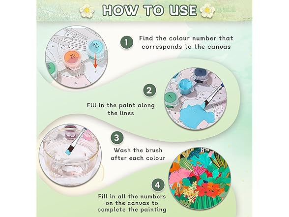 hoshiron Paint by Numbers Kit Vintage Pink Car