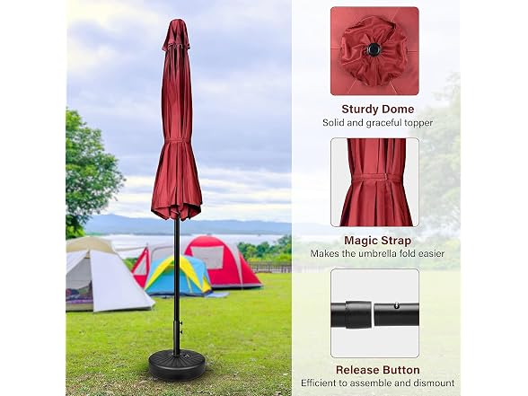 Simple Deluxe 9ft Patio Umbrellas 2-Pack Red