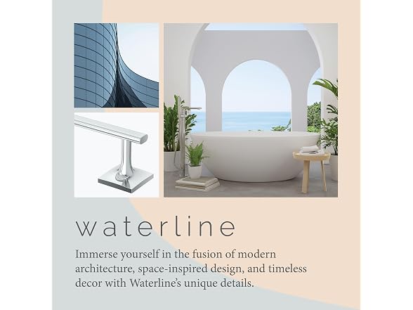 Gatco 5580 Waterline Towel Bar, 24 Inch, Chrome