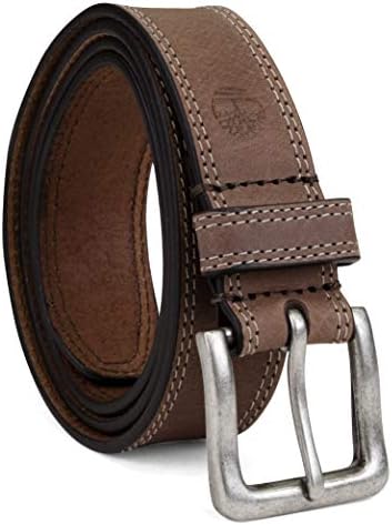 Timberland Men's Big and Tall Classic Leather Jean Belts 1.4 Inches Wide (Big & Tall Available), Dark Brown (Stitched), 48
