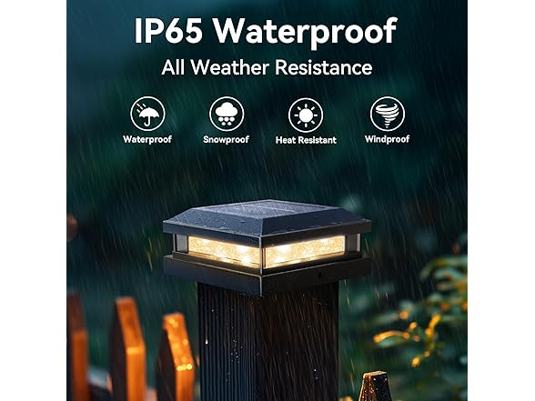 Brightever Solar Post Cap Lights Outdoor 16 Packs