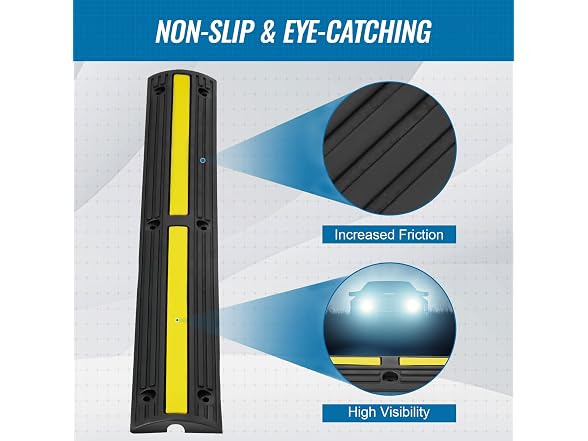 3.28 ft Cable Protector Ramp, 4 Pack of